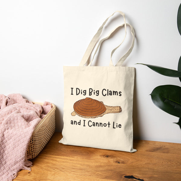 I Dig Big Clams and I Cannot Lie Cotton Canvas Tote Bag
