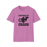 Captain of Chaos Orca Softstyle T-Shirt in purple, featuring bold black lettering and orca design.