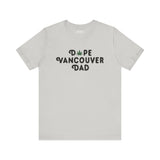 Dope Vancouver Dad premium soft tee with playful marijuana leaf graphic replacing 'O' in 'Dope'.