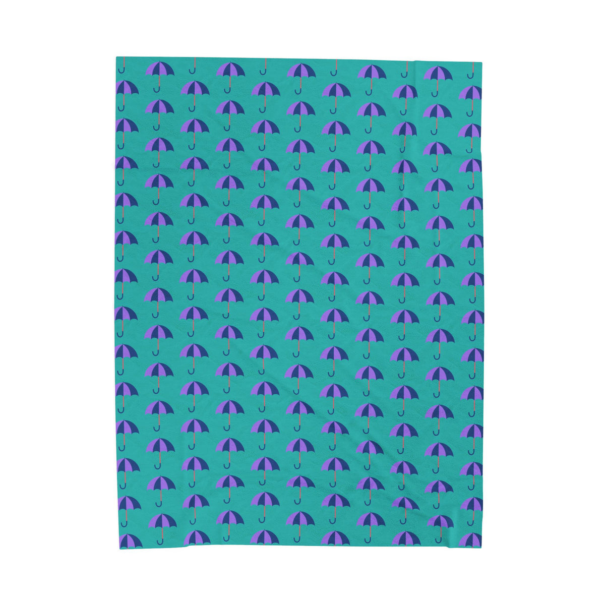 Rain & Runways Umbrella Pattern PNW Lightweight Cozy Blanket featuring vibrant umbrella designs.