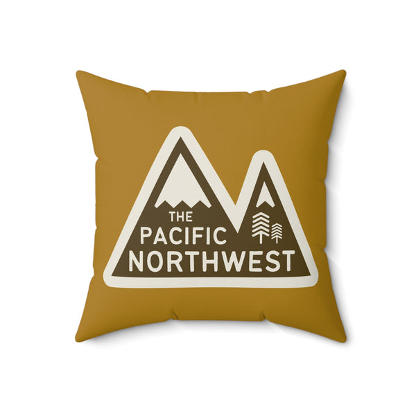 Pacific Northwest Heights Mountain Square Accent Pillow