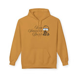 Keep Vancouver Beard Hoodie in golden yellow with vintage bearded design and cozy front pocket.