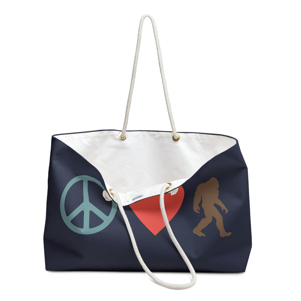 Peace, Love, and Bigfoot Weekender Bag