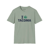 I Marijuana Tacoma T Shirt featuring a stylish graphic on a soft, green tee.