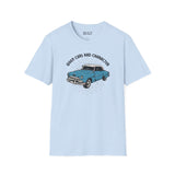 When Cars Had Character softstyle t-shirt featuring a classic 52 Chevy Deluxe Coupe design.