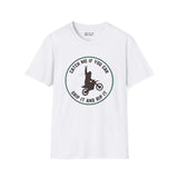 Sasquatch motocross t-shirt with 'Catch Me If You Can' logo, perfect for riders who love adventure and mystery.