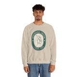 Grower's Union Local 420 cozy sweatshirt with illustrated hand holding a joint, perfect for 420 culture enthusiasts.
