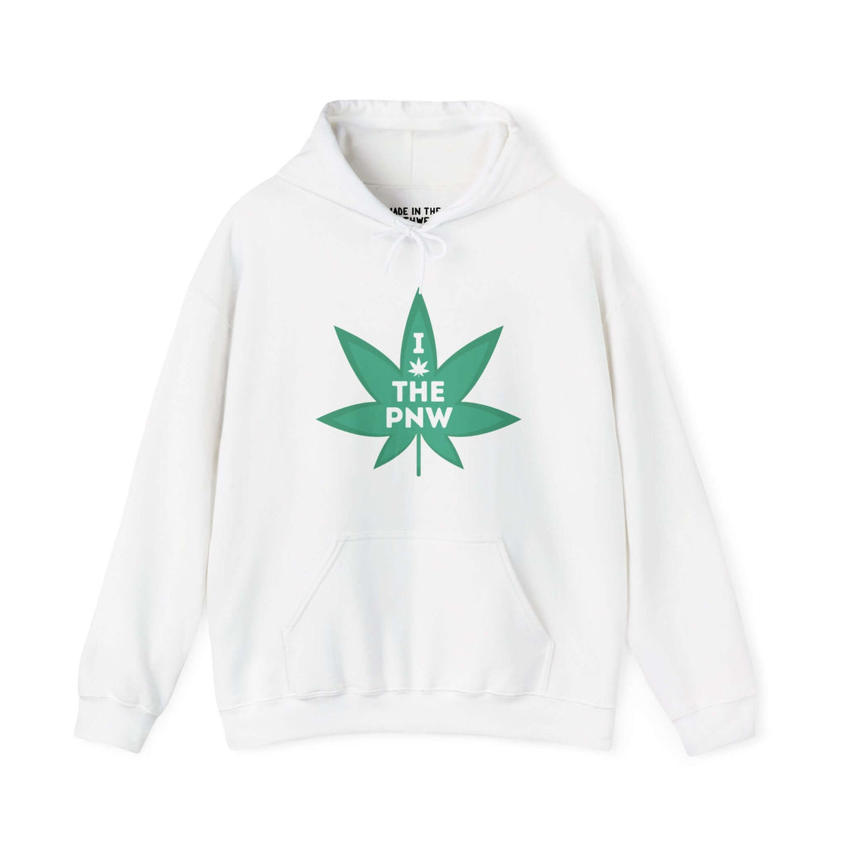 "Chronic PNW Love Hoodie with marijuana leaf graphic for Pacific Northwest fans"