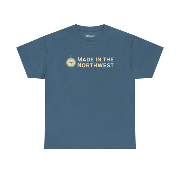Made in the Northwest T Shirt featuring a compass logo celebrating Pacific Northwest pride.