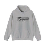 Homegrown in the Couve hoodie in gray featuring a bold illustrated axe, ideal for Pacific Northwest pride.