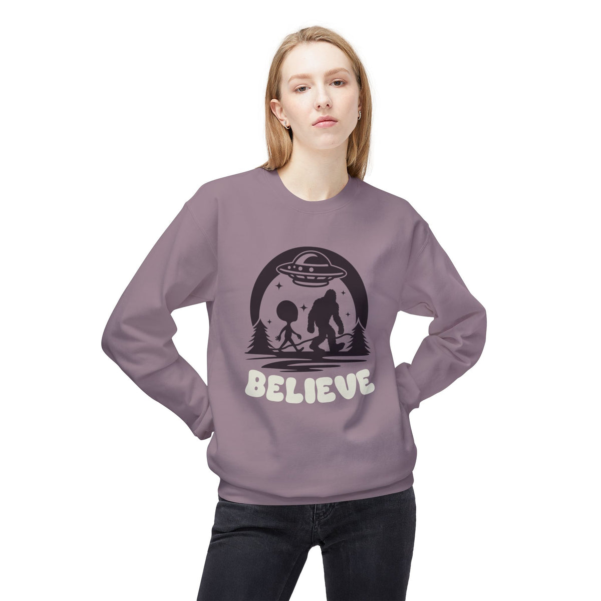 Believe in Aliens and Bigfoot Softstyle Midweight Sweatshirt