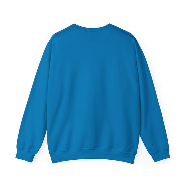 Back view of the cozy blue 'NW Is My Gnome' sweatshirt, perfect for Pacific Northwest enthusiasts.