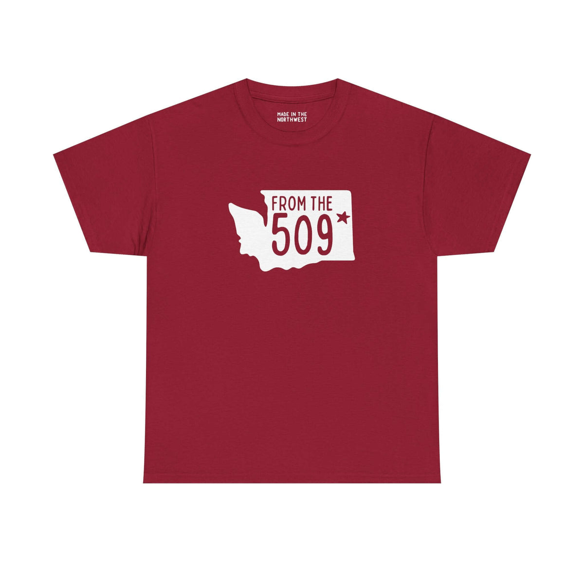 Red From the 509 Washington State Athletic Tee featuring Spokane star design.