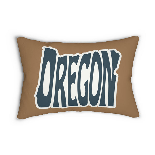 Oregon State of Mind Typography Lumbar Accent Pillow