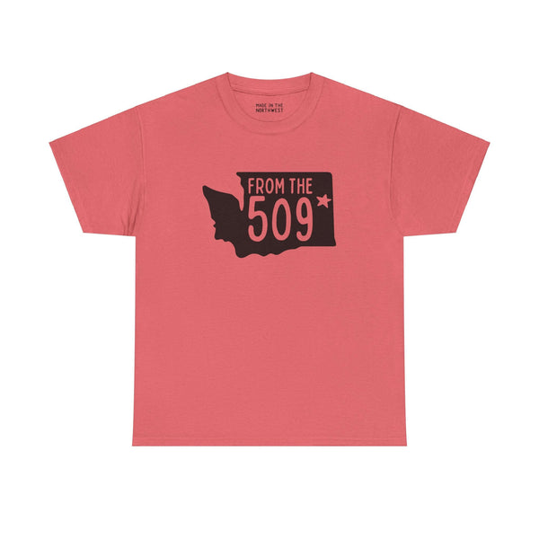 "From the 509 Athletic Tee with Washington state silhouette and Spokane star"