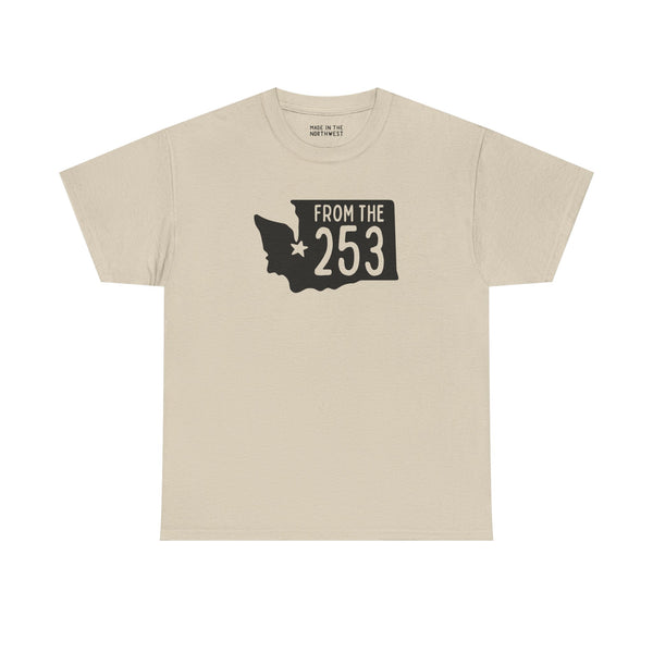From the 253 Washington State Athletic Tee featuring Tacoma's star and state outline design.