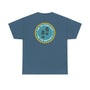 Back view of 'Take the Scenic Route - Hike the Northwest' athletic tee featuring scenic design and hiking footprints.