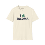 I Marijuana Tacoma T Shirt featuring a graphic design with a marijuana leaf and bold text.