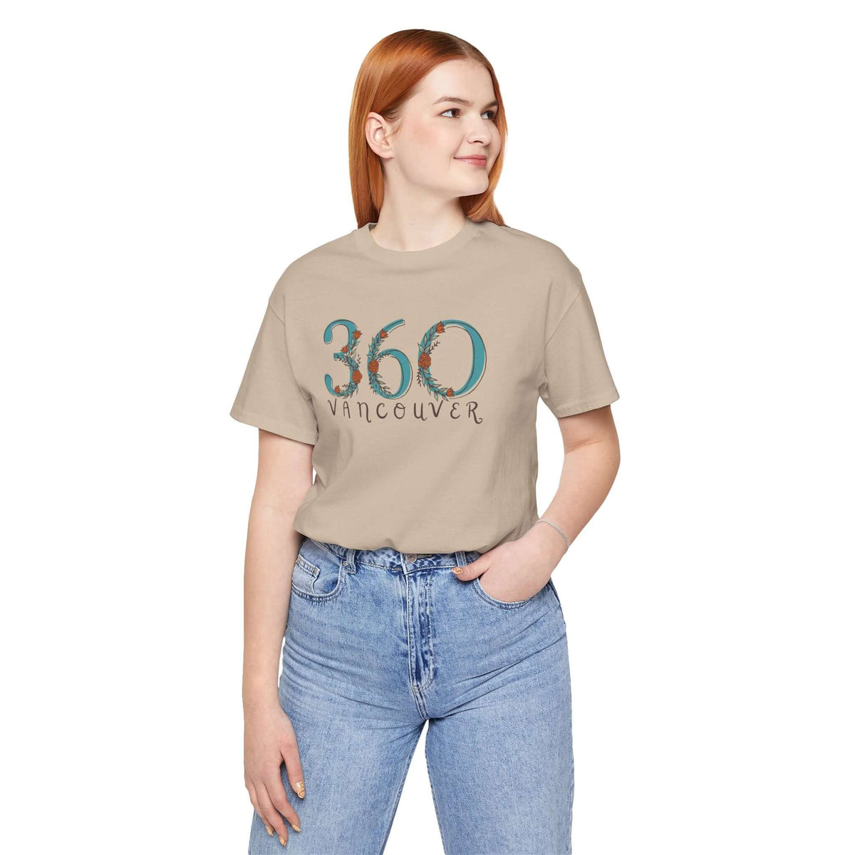 360 Floral Area Code premium soft tee for women, showcasing nature-inspired design and Pacific Northwest pride.