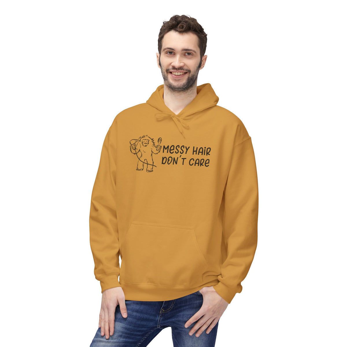 Messy Hair Don't Care Bigfoot Premium Midweight Hoodie
