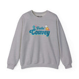 Grey Feelin' Couvey retro sweatshirt celebrating Vancouver's unique vibe with vibrant floral graphics.