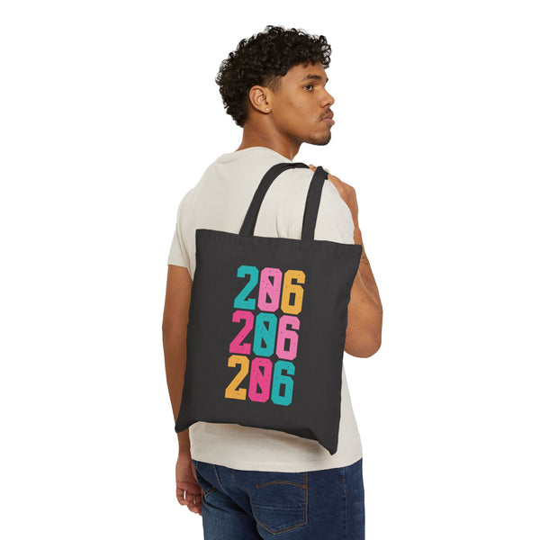 Two Oh Six Seattle Electric Pop Cotton Canvas Tote Bag