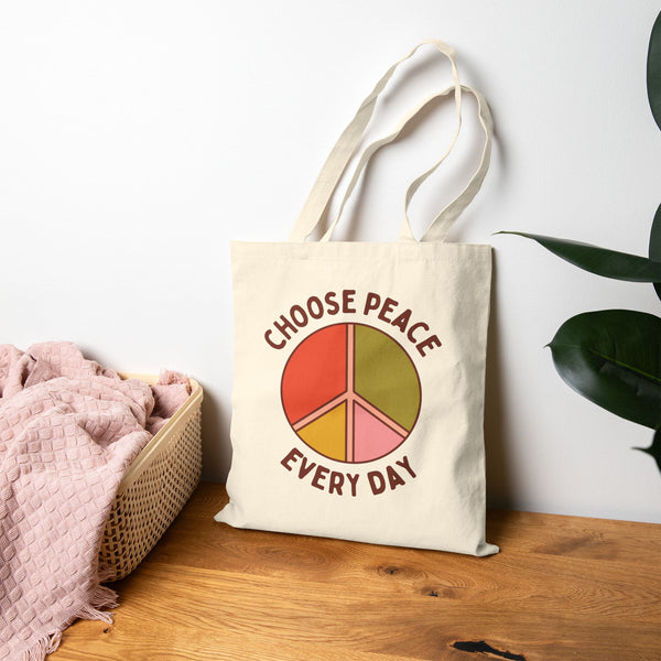 Choose Peace Every Day Cotton Canvas Tote Bag