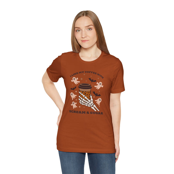 I Like My Coffee with Scream and Sugar Halloween Premium Soft Tee
