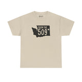 From the 509 Washington State Athletic Tee showcasing Spokane pride with state shape and star design.