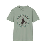 Catch Me If You Can Bigfoot motocross softstyle t-shirt in green, featuring a riding Sasquatch graphic.