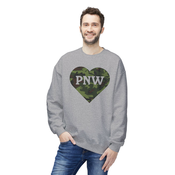 Camouflage PNW Heart Softstyle Midweight Sweatshirt