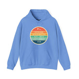 Light blue Spokane Edition hoodie with Left Coast heritage logo featuring Spokane, Washington design.