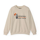 Halloween sweatshirt with skeleton gnome and balloons, text 