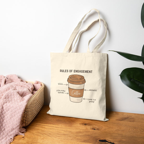 Rules of Engagement: Coffee Edition Cotton Canvas Tote Bag