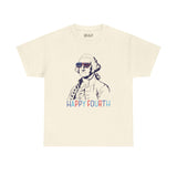 George Washington Fourth of July tee with USA sunglasses and 