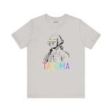 George's Rainbow Vision Tacoma tee with rainbow glasses and Tacoma text, celebrating Pride and inclusivity in Washington state.