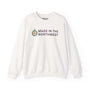 Made in the Northwest Sweatshirt featuring compass graphic and logo on a clean white background.