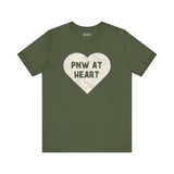 Olive green soft tee with 