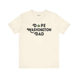 Dope Washington Dad tee with marijuana leaf design, perfect for laid-back, cool dads celebrating Washington pride.