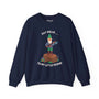 Say Hello to My Little Friend Sweatshirt featuring a gnome on a stump with an axe, playful and bold design.
