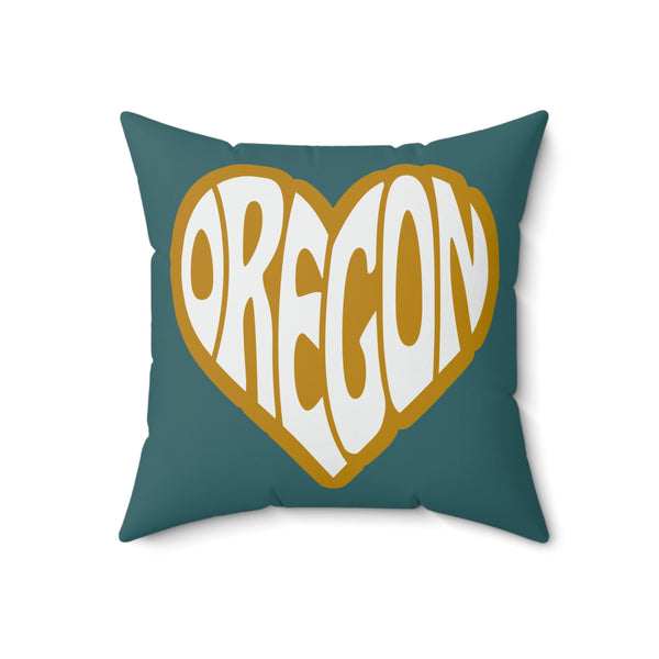 Oregon State of Mind Typography Square Accent Pillow