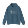 Blue hoodie with 'Let That Shit Go' text and skeleton hand peace sign, promoting a chill, stress-free vibe.