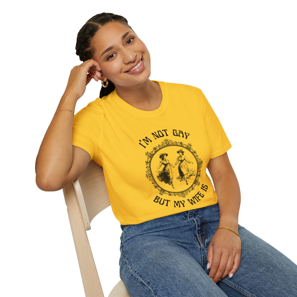 I'm Not Gay But My Wife Is Softstyle T-Shirt