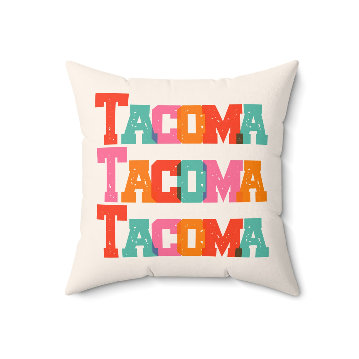 Bold and Bright Tacoma Trio Colorful Square Accent Pillow