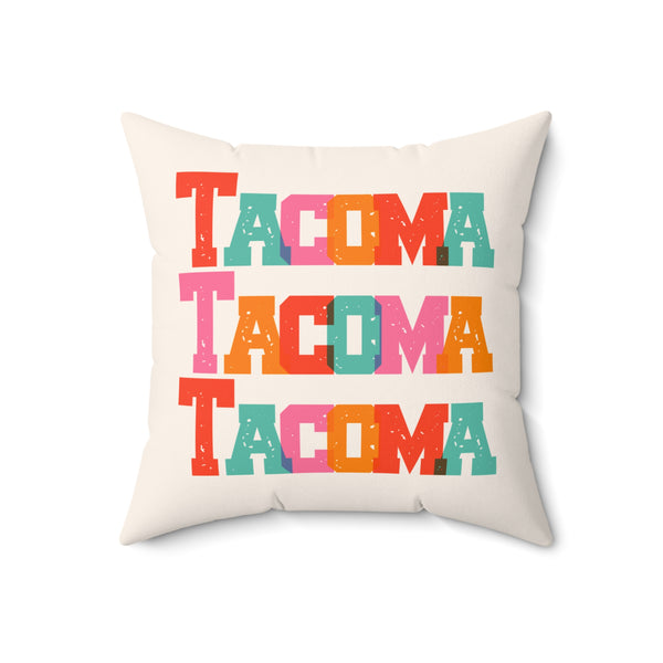 Bold and Bright Tacoma Trio Colorful Square Accent Pillow