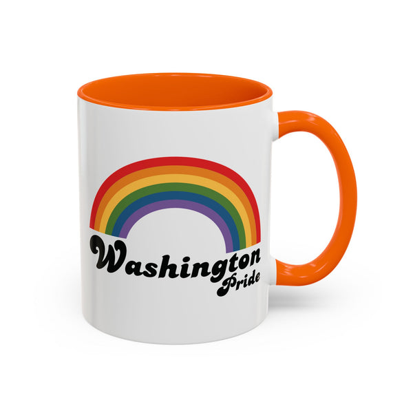Retro Rainbow Washingon Pride Ceramic Coffee Mug