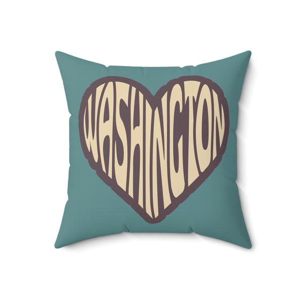 Washington State of Mind Typography Square Accent Pillow