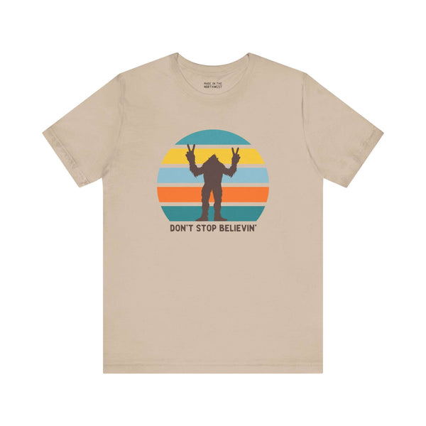 Don't Stop Believin' Bigfoot Premium Soft Tee