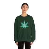 Chronic PNW Love sweatshirt featuring bold marijuana leaf graphic, perfect for Pacific Northwest lovers.
