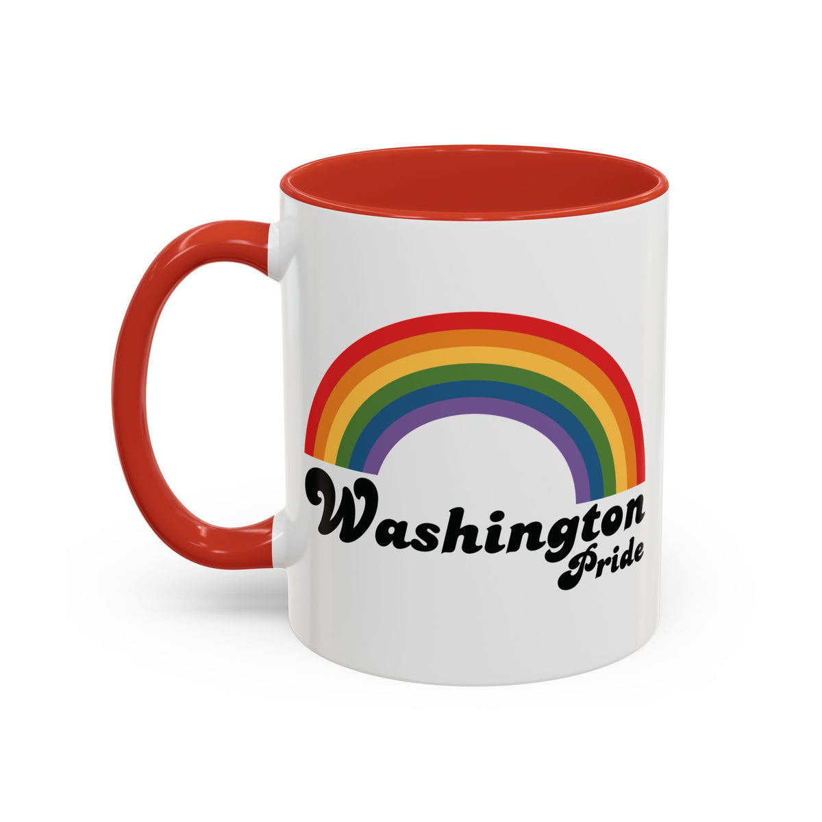 Retro Rainbow Washingon Pride Ceramic Coffee Mug